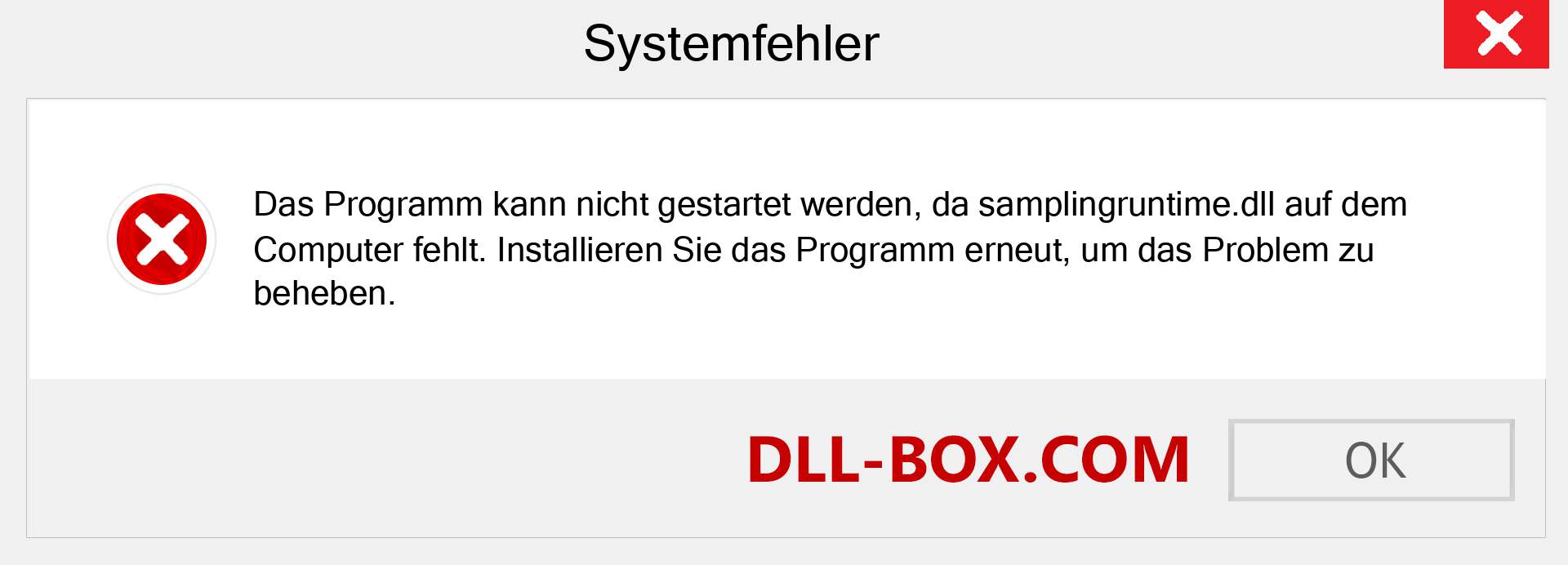 samplingruntime.dll-Datei fehlt?. Download für Windows 7, 8, 10 - Fix samplingruntime dll Missing Error unter Windows, Fotos, Bildern